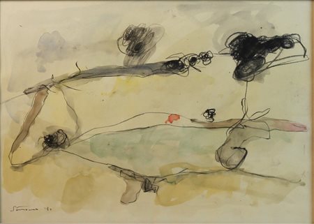 Giuseppe Santomaso (Venezia 1907 – Venezia 1990) Senza Titolo 1960 Acquerello...
