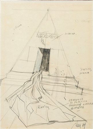 Fabrizio Plessi (Reggio Emilia 1940) Neoclassico bianco 1969 Tecnica mista su...