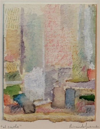 Riccardo Guarneri (Firenze 1933) Al suolo Acquerello su cartoncino dim. 17X13...