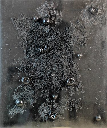 Giampiero Malgioglio (Roma 1967) Black 2016 tecnica mista su tela racchiusa...