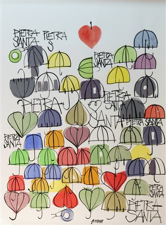 Tano Pisano (Lentini 1947) Pietrasanta 2017 Tecnica mista su cartoncino dim....