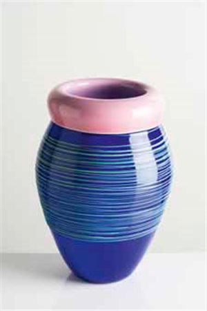 venini Vaso della serie “ Chiacchiera” in vetro incamiciato con collo...