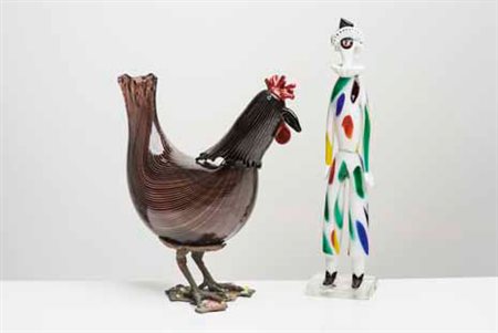 FULVIO BIANCONI Arlecchino a murrine in vetro soffiato con volto a murrina...