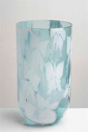 OWE THORSSEN E BRIGITTA KARLSSON Vaso acquamare in vetro soffiato con decoro...