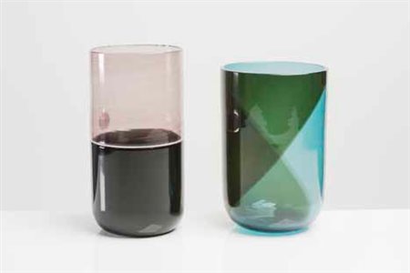 TAPIO WIRKKALA Vaso della serie “Coreani” in vetro a fasce policrome, 1998....