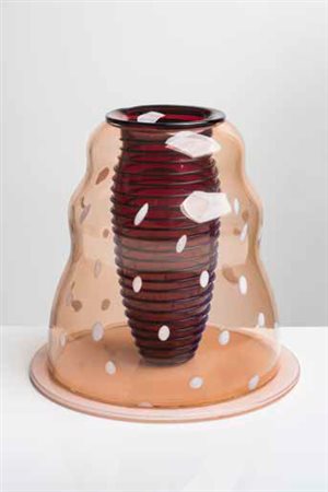 MARCO ZANINI Vaso “Micel”, vaso esterno in vetro a murrine, vaso interno con...