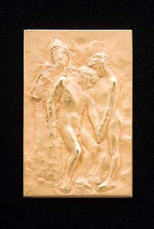 Giacomo Manzù Bergamo 1908 - Roma 1991 Deposizione placchetta in oro 750, cm...