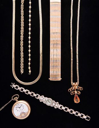 Bracciale in oro satinato bianco, giallo e rosa, gr. 56,60