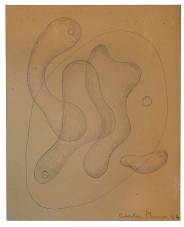 Carla Prina (1911-2008), Senza titolo, 1944, matita su cartoncino, cm 21x17,5...