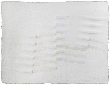 Agostino Bonalumi (1935-2013), Senza Titolo, 1985, tecnica mista su carta...