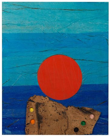 Roberto Crippa (1921-1972), Senza titolo, anni '70, collage su tavola, cm...