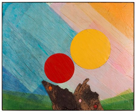 Roberto Crippa (1921-1972), Senza titolo, 1970, collage su tavola, cm 82x101...