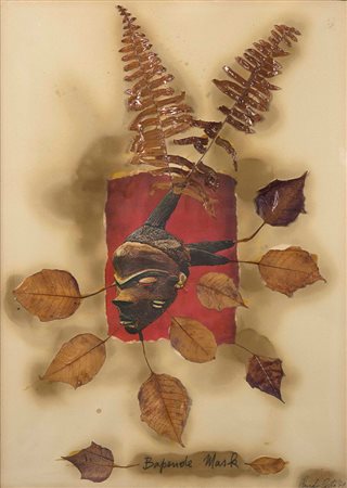 Claudio Costa (1942-1995), Bapende Mask, 1979, collage su carta Fabriano, cm...