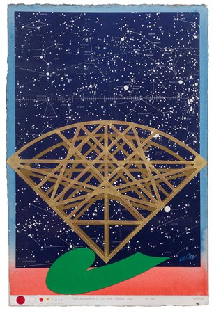 Lucio Del Pezzo (1933), Tycho paraphrasis & D. W. Teske celestial map, 1983,...