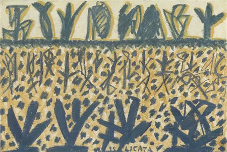 Riccardo Licata (1929-2014), Senza titolo, 1995, olio su tela, cm 31x45,5...