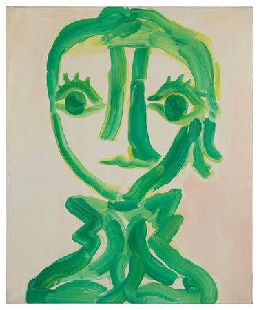 Virgilio Guidi ( 1892-1984), La testa verde, 1966, olio su tela, cm 60x50...