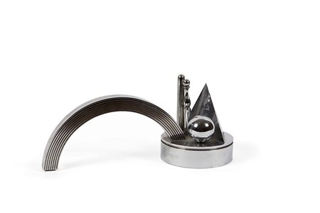 Lucio Del Pezzo (1933), Arc-en-ciel, 1970, acciaio, cm 15x35x13,5 firmato,...