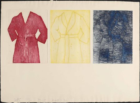 Jim Dine (1935), Gli accappatoi, 1969-1972, litografia a colori, cm 56x77...