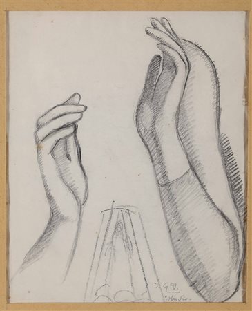 Gerardo Dottori (1884-1977), Studio per “Angelo musicante”, 1926, matita su...