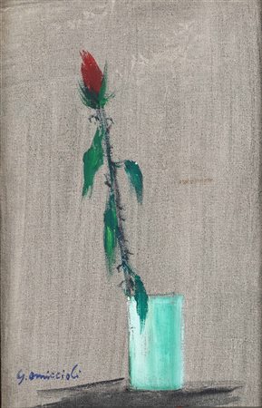 Giovanni Omiccioli (1907-1975), Natura morta, 1964, olio su tela, cm 29x20...