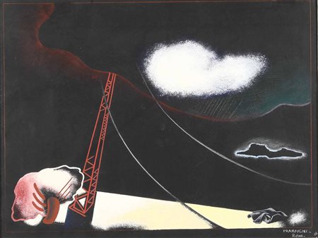 Enrico Prampolini (1894-1956), Bozzetto di scena, 1950, tecnica mista su...