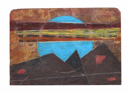 Roberto Crippa (1921-1972), Omaggio a Duchamp, anni 50/60, collage su tavola,...