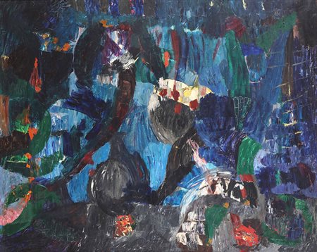 Bruno Cassinari (1912-1992), Senza titolo, 1959, olio su tela, cm 130x160...