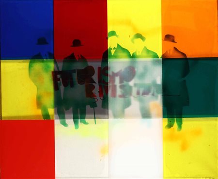 Mario Schifano (1934-1998), Futurismo rivisitato, 1970-74, smalto, spray e...