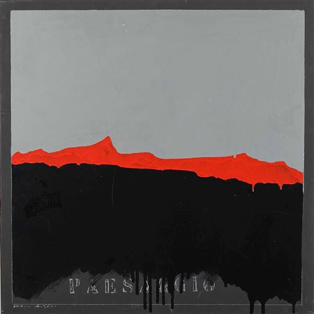 Franco Angeli (1935-1988), Paesaggio, 1970-1975, tecnica mista su tela, cm...