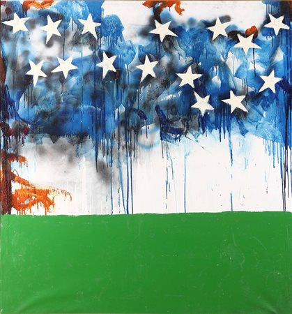 Mario Schifano (1934-1998), Senza titolo, 1974-1977, smalto e spray su tela,...