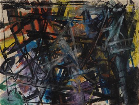 Emilio Vedova (1919-2006), Spazio inquieto, 1952, gessi colorati su...