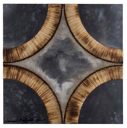 Bernard Aubertin (1934-2015), Dessin de Feu sur alluminium, 2008, fiammiferi...