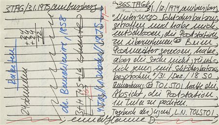 Hanne Darboven (Monaco Di Baviera 1941 - Amburgo 2009)"Kalenderblatt zu...