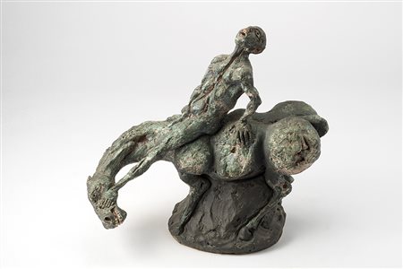 Agenore Fabbri (Pistoia 1911 - Savona 1998)"Cavaliere ferito" 1970scultura in...