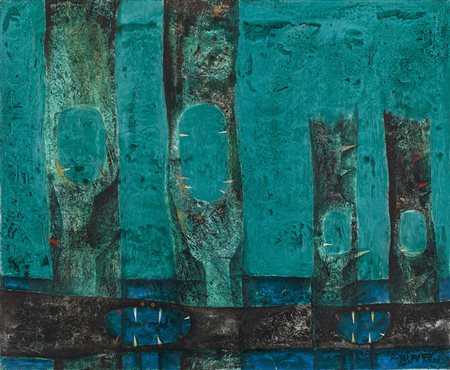 Roberto Crippa (Monza 1921 - Bresso 1972)"La morte della foresta" 1957olio su...