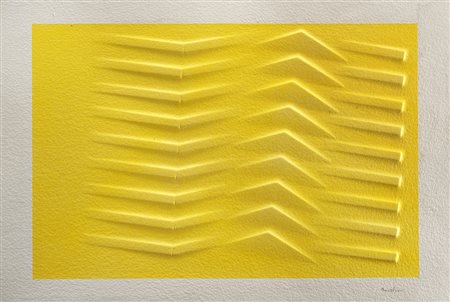 Agostino Bonalumi (Vimercate 1935 - 2013)"Giallo" 1986carta estroflessa...