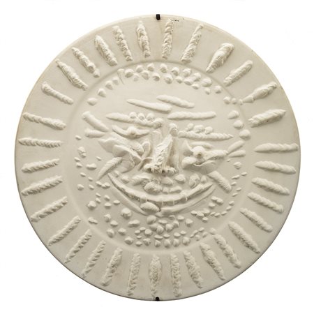 Pablo Picasso (Malaga 1881 - Mougins 1973)"Senza titolo" piatto in ceramica,...