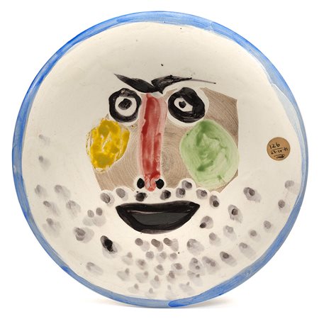 Pablo Picasso (Malaga 1881 - Mougins 1973)"Personnage No.203" piatto in...