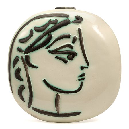 Pablo Picasso (Malaga 1881 - Mougins 1973)"Profil de Jacqueline" 1956piatto...