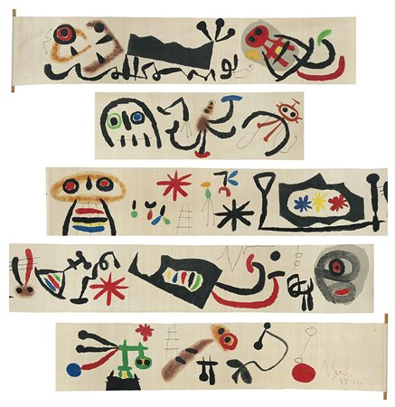Joan Mirò (Barcellona 1893 - Palma Di Maiorca 1983)"Makemono" 1956...