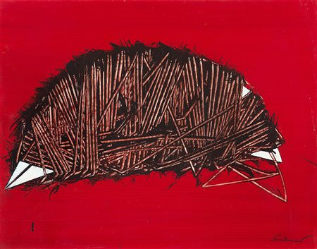 Emilio Scanavino (Genova 1922 - Milano 1986)"Forma avulsa" 1969acrilico su...