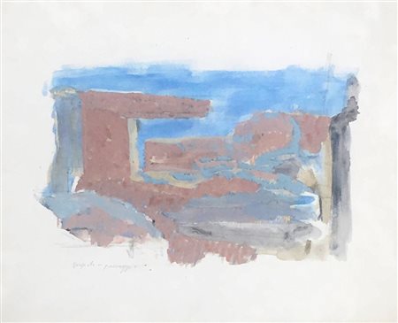 Attilio Forgioli Salò 1933 Paesaggio Tecnica mista su cartoncino 40x48...