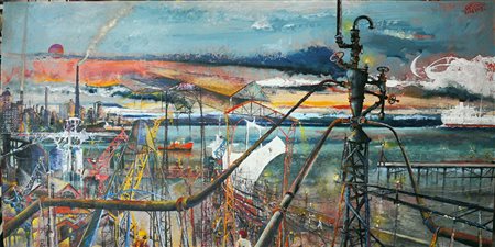 Gian Luigi Serravalli Ferrara 1949 PORTUAL MONUMENTALE 2015 Olio e smalto su...