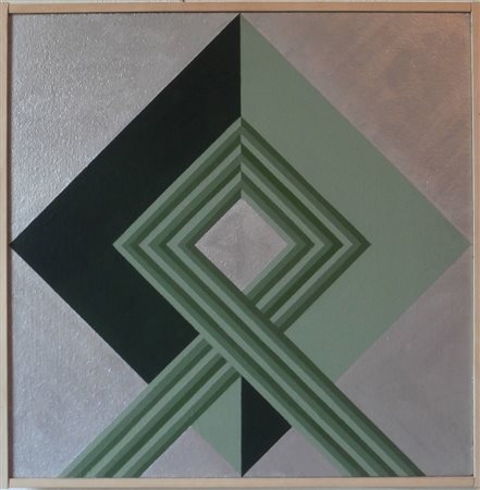 Fernanda Fedi Caluso 1940 Struttura 1972 Acrilico su legno 50x50 Certificato...