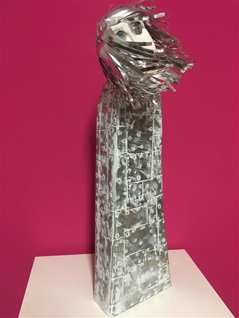 Lele De Bonis torino 1980 wind 2017 assemblaggio legno e alluminio 75x20...