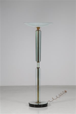 BRUSOTTI LUIGI Lampada da terra in vetro molato e vetro specchiato, con...
