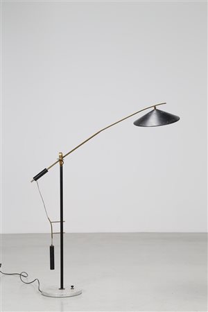 LELII ANGELO lampada da terra regolabile in acciaio smaltato, ottone,...