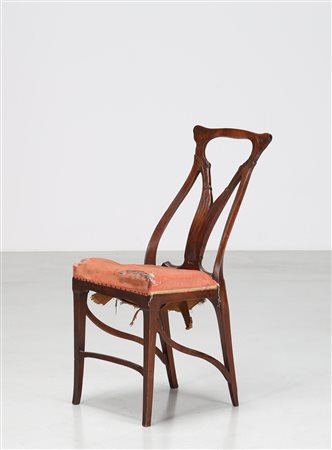 COMETTI GIACOMO Sedia in noce e tessuto originale, anni 20, provenienza...