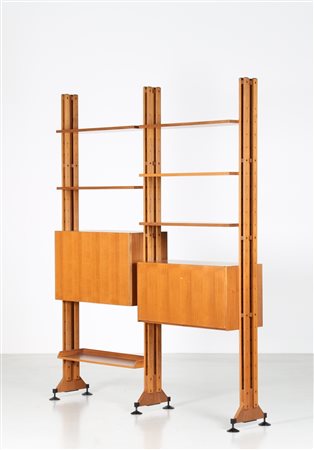 ALBINI FRANCO (1905 - 1977) Libreria in palissandro metallo e ottone, mod....