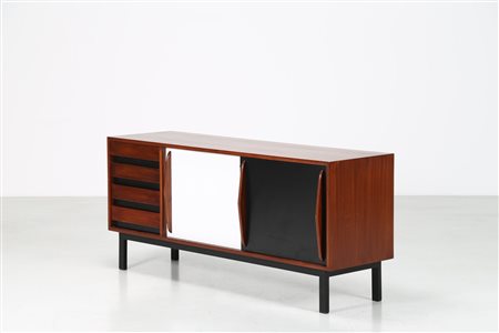 PERRIAND CHARLOTTE Credenza in mogano impiallacciato, ante scorrevoli...
